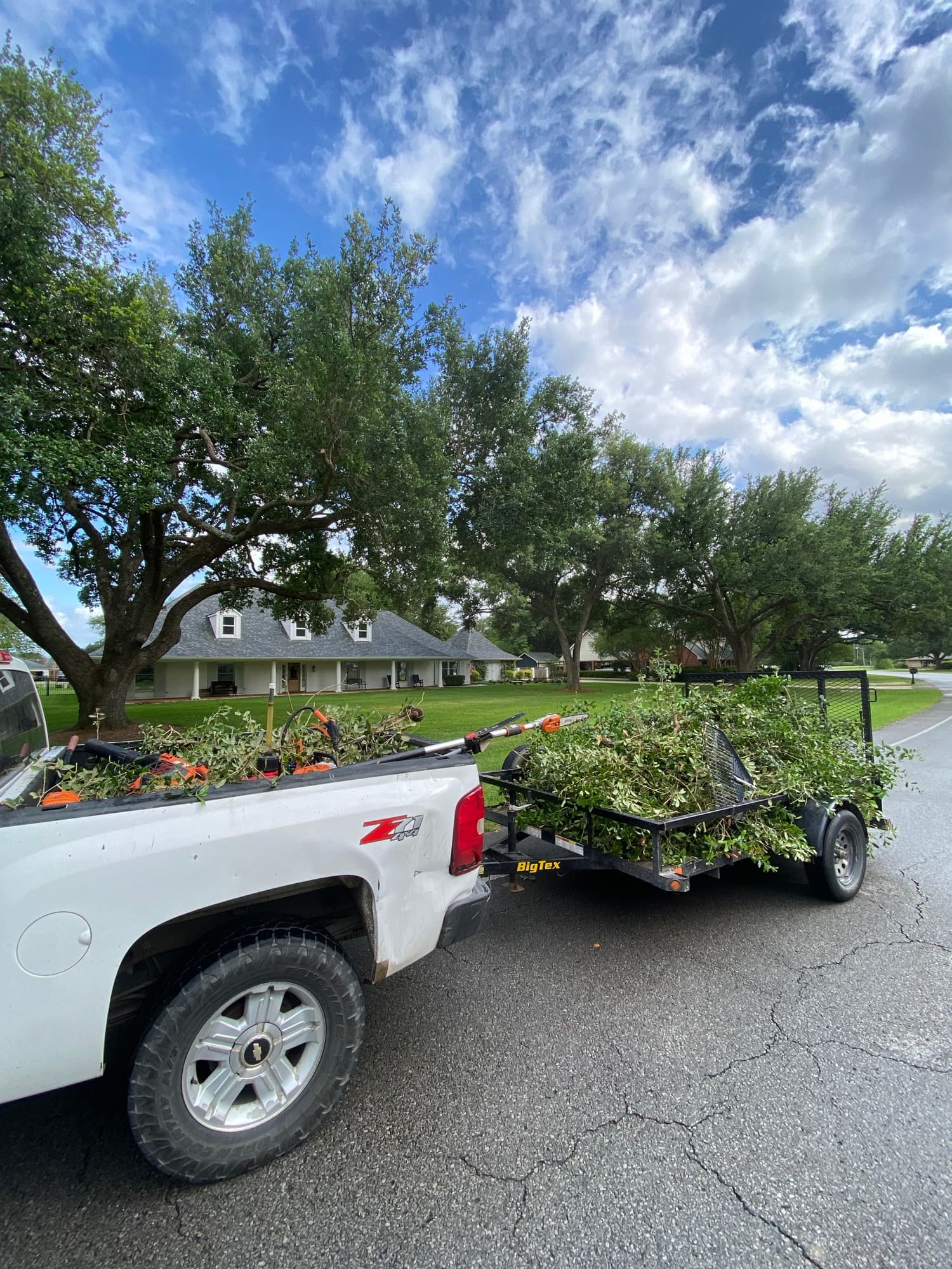 TIMCO truck loaded with cut tree branches from a maintenance job