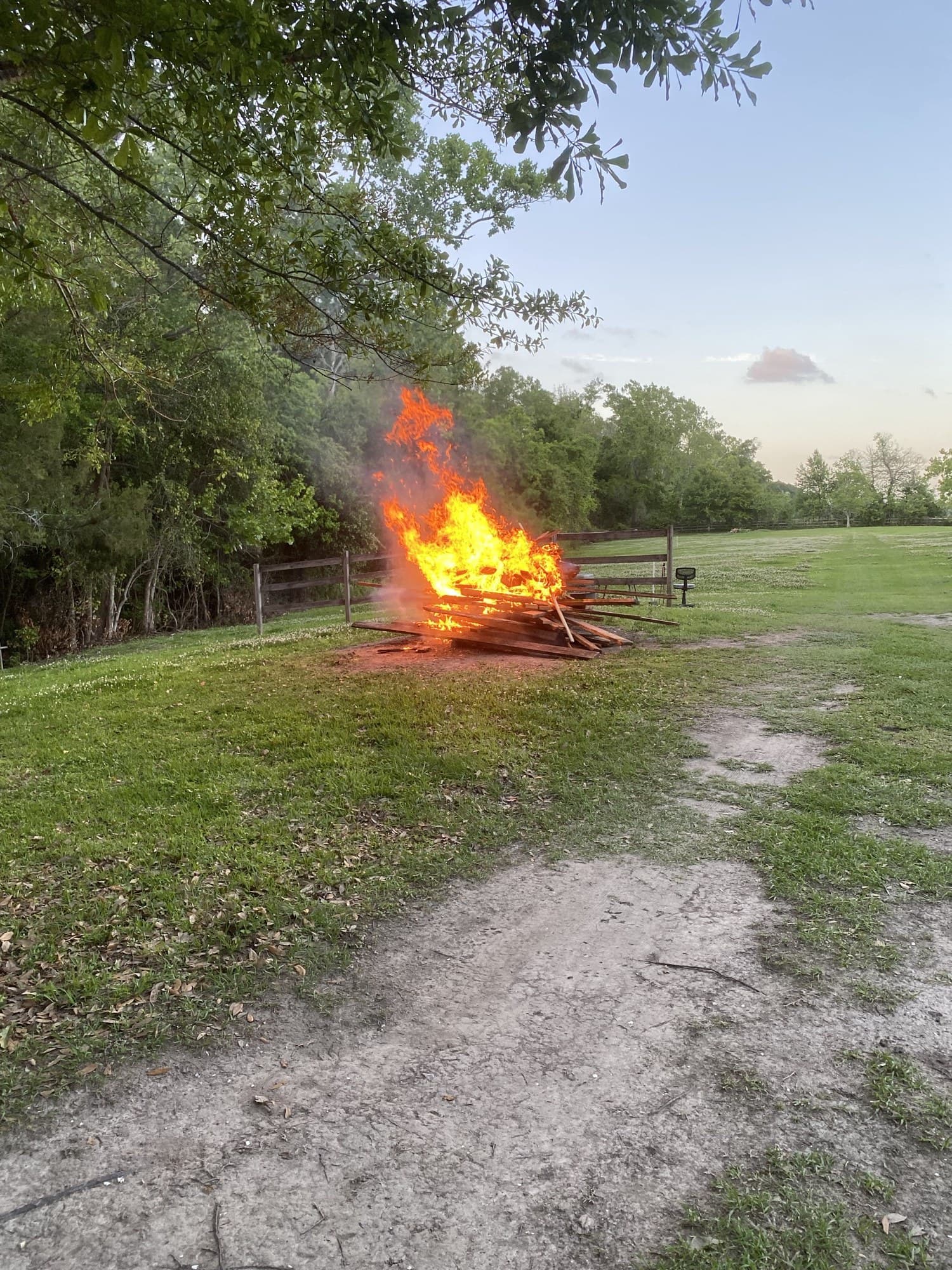 TIMCO controlled brush burn in an open field